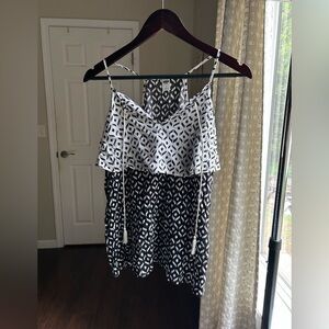 Old Navy Black and White layered racer back cami